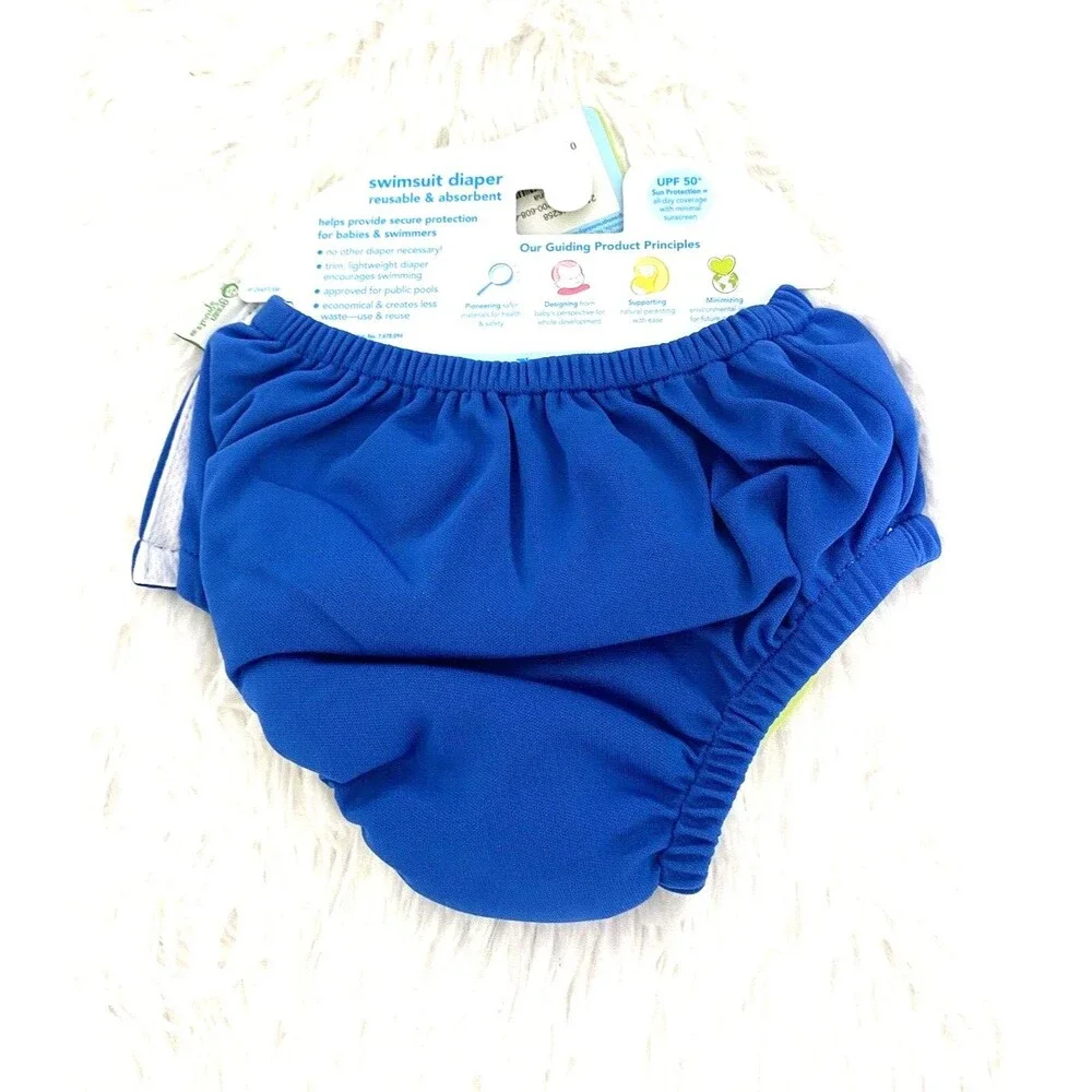 Green Sprouts Baby Swimsuit Diaper Boys Size 12 Months Blue Reusable Beach Swim